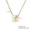 XIXI Waterproof 18K Gold Plated Four Leaf Clover Flower Zircon Pendant Women Stainless Steel Fashion Jewelry Necklaces