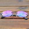 Clara Vida Purple Tinted Rimless Light Spectacles Multi-coated Red Lenses Women Reading Glasses +0.75 To +4