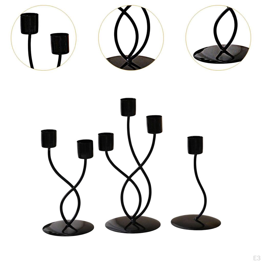 3 Piece Iron Candle Holder Set for Dinner Valentine's Day Party And Weddings