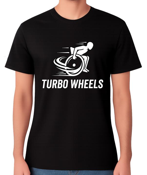 Turbo Wheels T-Shirt Funny Wheelchair Disabled Top Speed Disability Unisex Tee 2XL