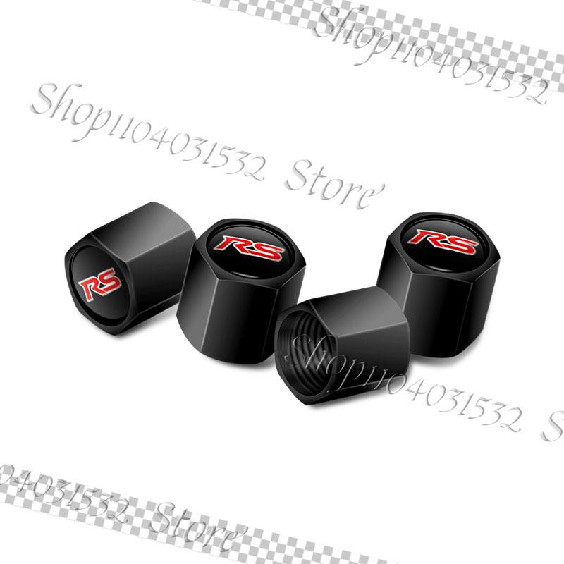 

4Pcs Metal Alloy RS Logo Emblem Car Wheel Tire Valve Caps Stem Dust Cover For Chevrolet Captiva Trax Malibu Cruze Accessories