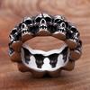 New Retro Jewelry, Domineering Punk Jewelry, Multiple Skull Men's Rings
