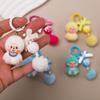 Llavero de M Beads Sentado con Flocado Llavero Lindo Joyería Colgante de Bolso de Moda Colgante Pequeño de Juego