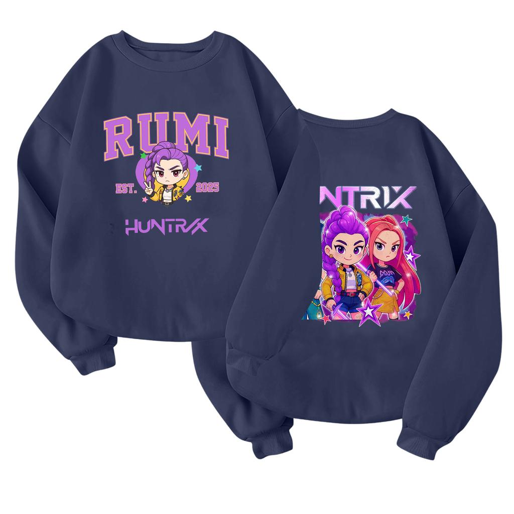 Children's Fashionable Lightweight Long-sleeved Round Neck Pullover With Pockets Printed Pullover