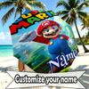 Custom Name Personalized Super Mario Print Umbrella, Auto Open Close, 8‑Rib Sturdy Frame, Commute Camping Hiking Use, Birthday Gift