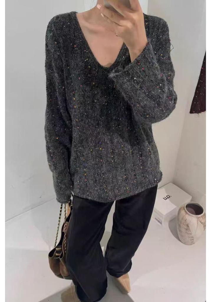 European Style Colorful Dot Wool Knit Sweater - Women's Autumn New Fashion