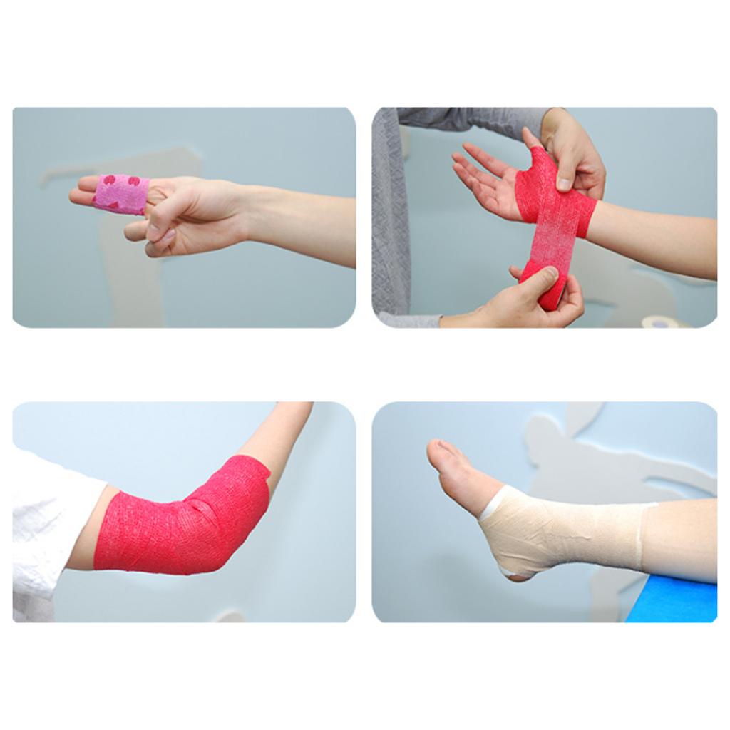 5 Pcs Self Adherent Bandage Wrap Breathable Cohesive Bandage Elastic Adhesive Tape for Stretch Athletic Sports Wrist