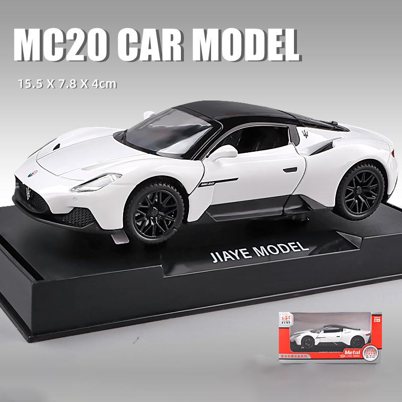 

Коллекционный сплав 1:32 модели игрушечных машинок Maserati MC20, откидные автомобили со звуком и светом для детей и взрослых, подарочная коллекция 1/32- 15.5x7.8x4cm белый