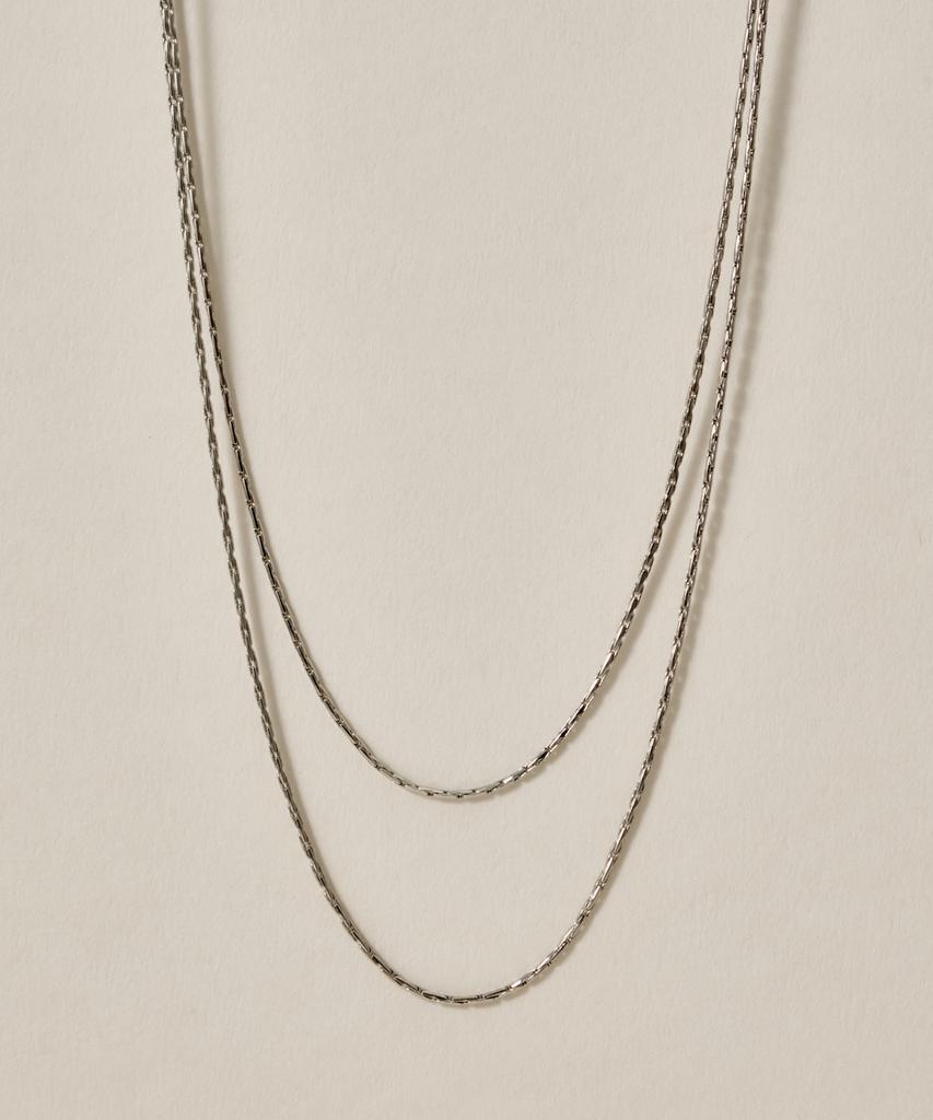 Novice Tokyo Overlap Chain Necklace 2 Set [Stainless] / Silver
