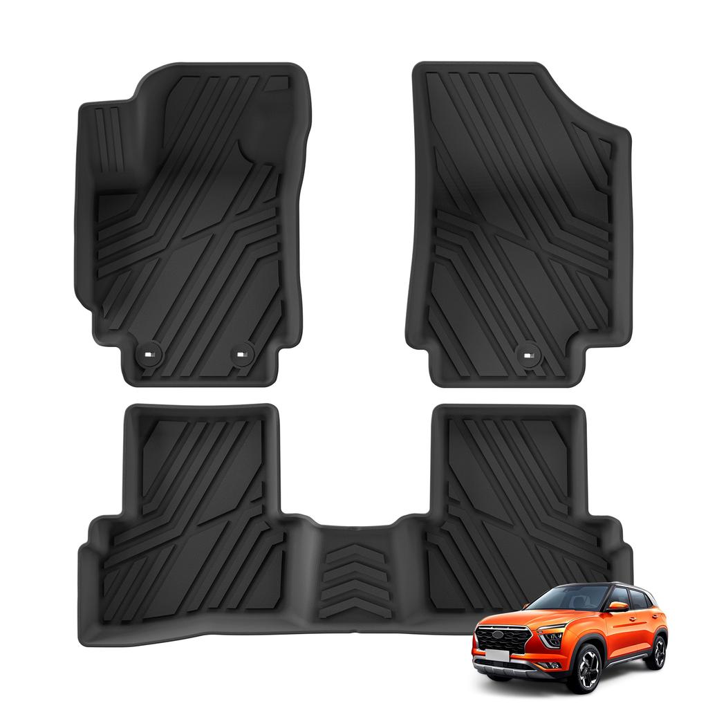 LUCKEASY Left Drive for Hyundai Creta 1st Gen 2016 -2020 (Fuel Version) TPE Car Floor Mats Cargo Liner Trunk Pad All Weather