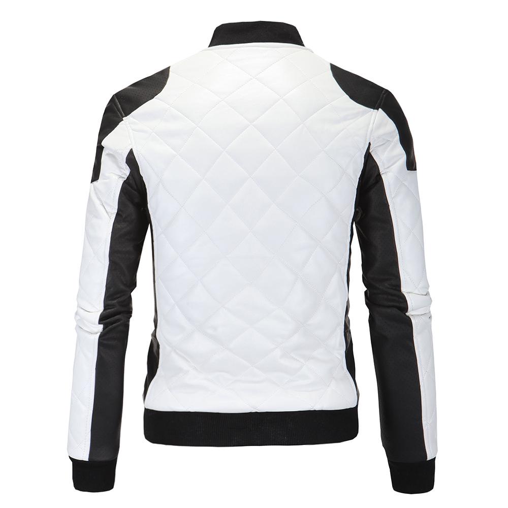 2016 Autumn/Winter Men's European Stand-up Collar Motorcycle Leather Jacket Plus Size Fashion.