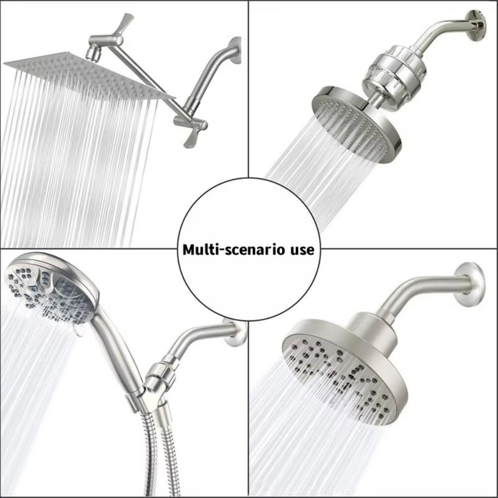 Silver Shower Head Stainless Steel Arm Bracket New Shower Arm Bathroom Home Accessories