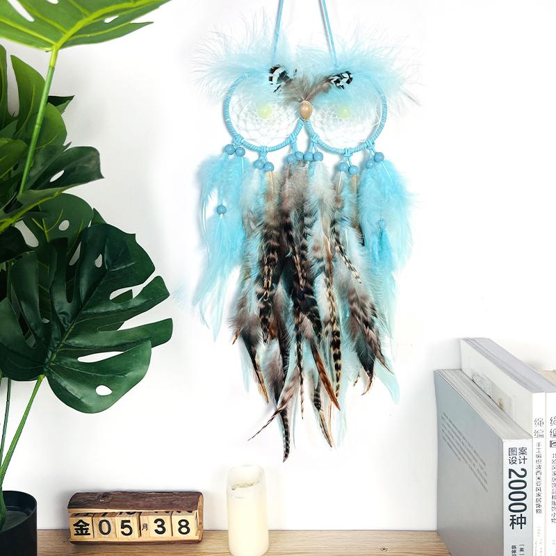 Dream Catcher Hand-woven Feathers Wind Chime Creative Living Room Hanging Ornaments Wall Pendant Festival Gifts Home Decorations