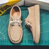 Man Shoes Fashion Outdoor Casual Shoes Retro Suede Leather Loafers Soft Sole Comfort Driving Shoes for Men Lace Up Walking Flats