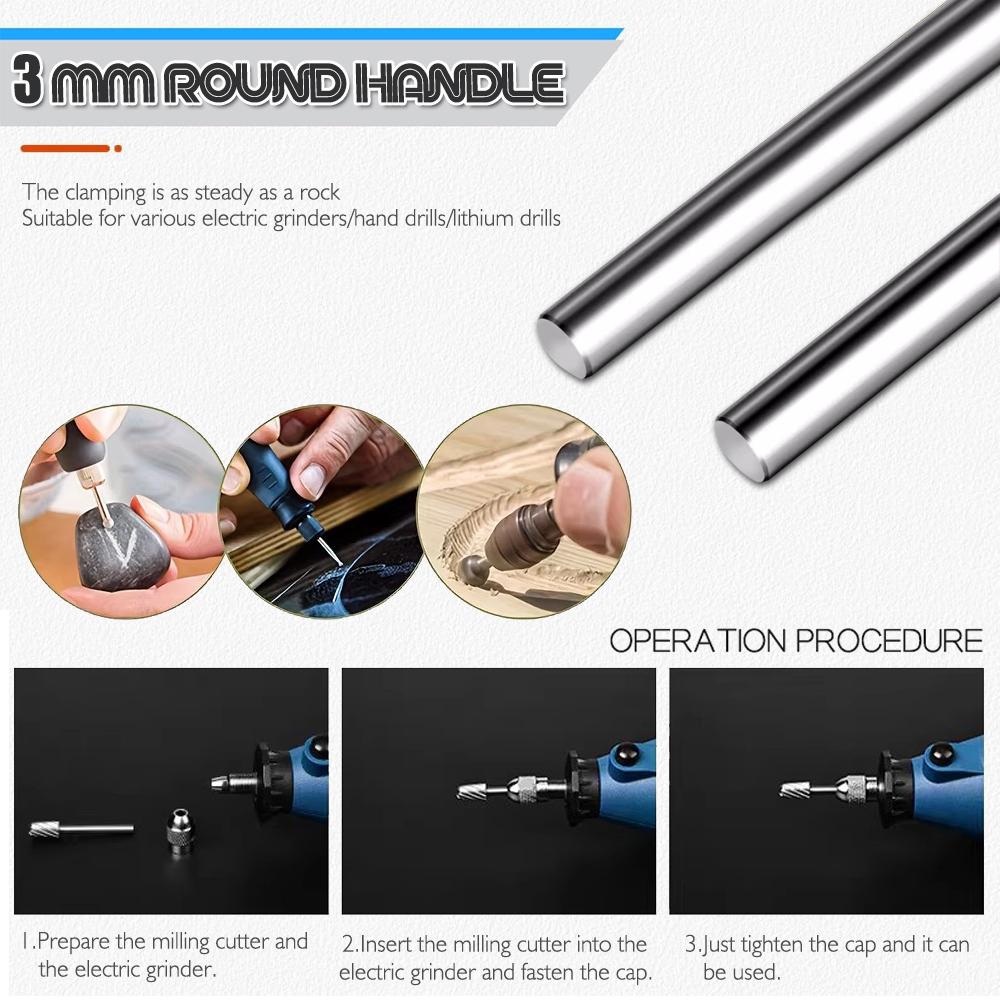 10 Pcs High-Speed Steel Rotary Files Carbide Rotary Files Steel Coarse-Tooth Engraving Milling Cutters Woodworking Rotary Files