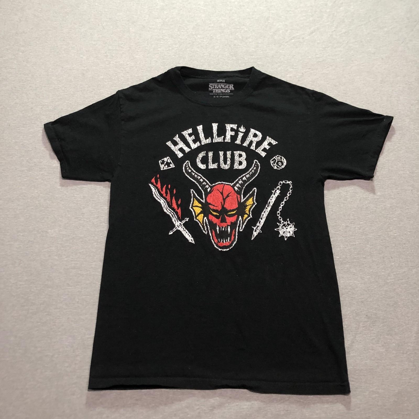 Stranger Things T Shirt Women s S Graphic Print Hellfire Club Devil Black Tee L