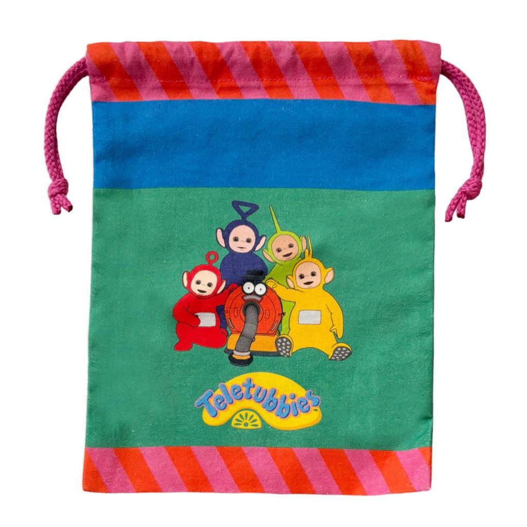 Small Planet Teletubbies Drawstring Bag Blue x Green