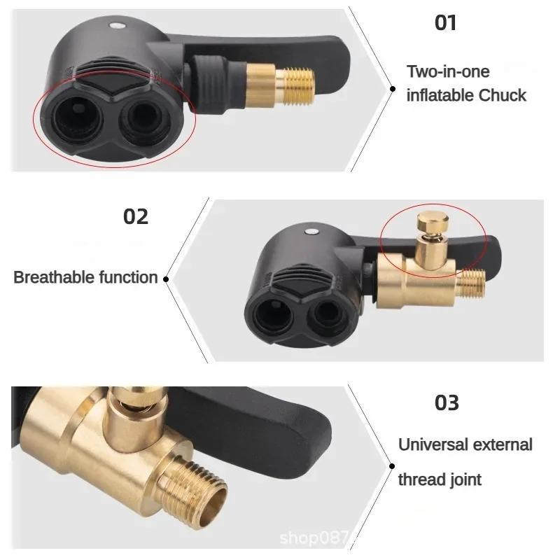 Universal Brass Portable Inflatable Pump Car Tire Air Chuck Inflator Pump Valve Connector Clip-on Adapter Car Tyre Wheel Valve