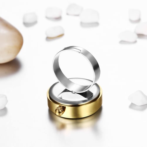 Women's Ring Watch, One Size Fits All, Waterproof, Analog Numeral Design, Cute, Simple, Gold, Fashion Accessory