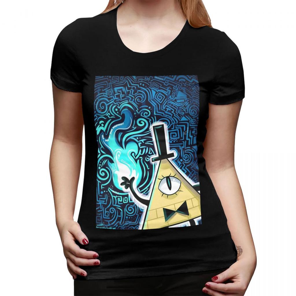 Cartoon Gravitys Falls TShirt for Women Round Neck Streetwear T Shirts Womens Tees Short Summer Clothes Tops