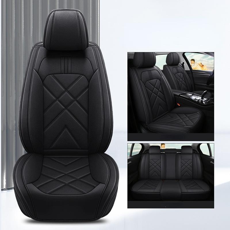 5 Seats Car Seat Cover Set Universal PU Leather Seat Covers Interior Four Seasons Protector Mat Auto Chair Cover Cushion Car Accessories