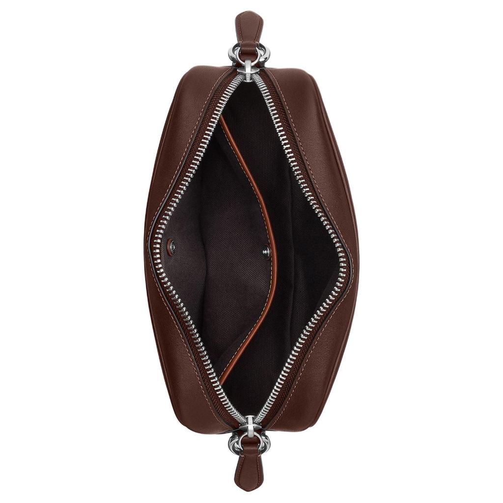Coach Radio 23 Silver Hardware Leather Camera Bag Unisex Shoulder Bag Maple-Brown CCB51-MPL
