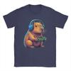 Capybara Funny Video Games Capybara Men T Shirts  Vintage Tee Shirt Short Sleeve Round Neck TShirt Pure Cotton Printing Tops