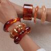 Coffee Resin Bracelets for Women Amber Blend Hyperbole Geometric Bangles Jewelry Vintage Fashion Pulseras 2026 Autumn Winter New