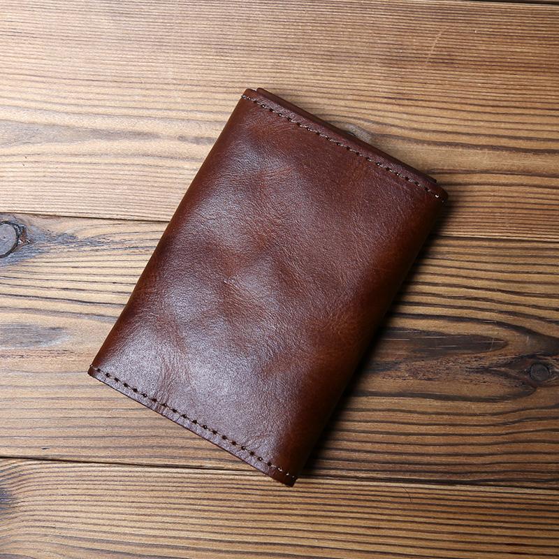 NZPJ Retro Leather Men's Card Pack Natural Cowhide Change Pack Key Bag Ladies Bank Card Pack Driving License Package