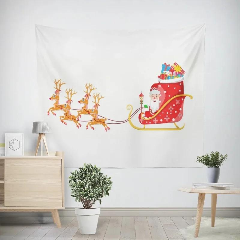 Christmas New Year Snowman Pattern Tapestry Living Room Sofa Home Decor Christmas Gift