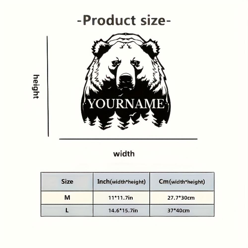 

Винтажное Металлическое Настенное Искусство Медведь в Лесу , Ручная Работа, Индивидуальное Имя, Водонепроницаемый Декор для Дома и Улицы 30cm