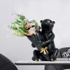 Bear Vase Hand Painted Ornament Art Centerpiece for Home Decor Desktop Wedding