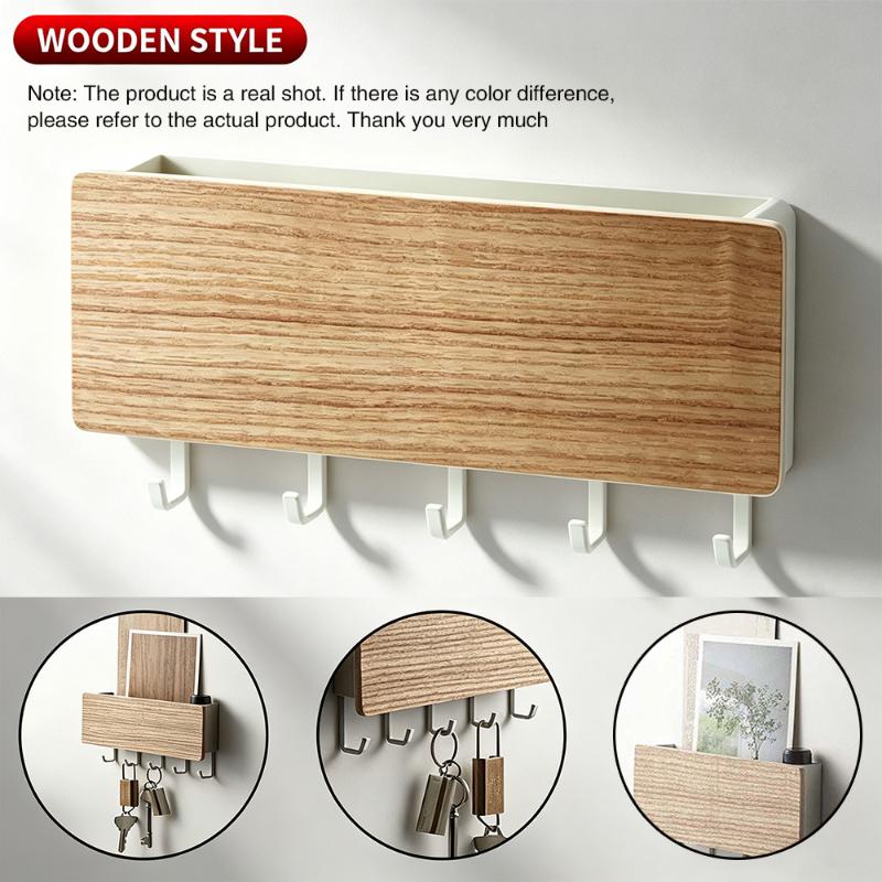 Vintage Wooden Key Holder Wall Mounted Decorative Key Organizer Hanger for Housewarming Gift Home Decor