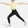 Nike Zenvy Solid Logo Quick-Dry Ribbed Short Sleeve T-Shirt Women Tops Soft-Yellow FN7468-722