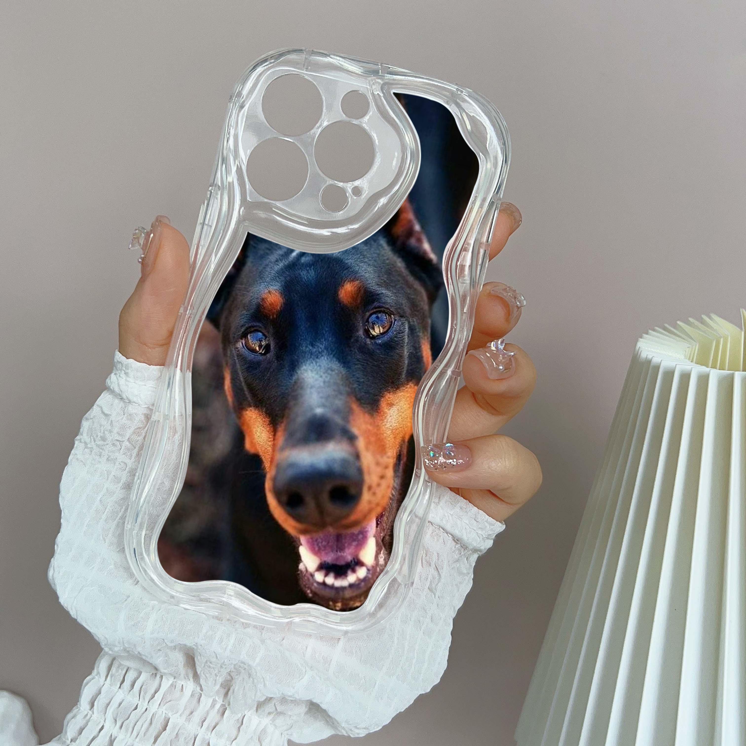 

LZ14 Dog Doberman Animal Art Прозрачные мягкие волнистые чехлы для телефонов для iPhone 15 13 Pro Max 12 mini 14 8 Plus XS Max XR 6 Защитная задняя крышка for iPhone 15 Plus