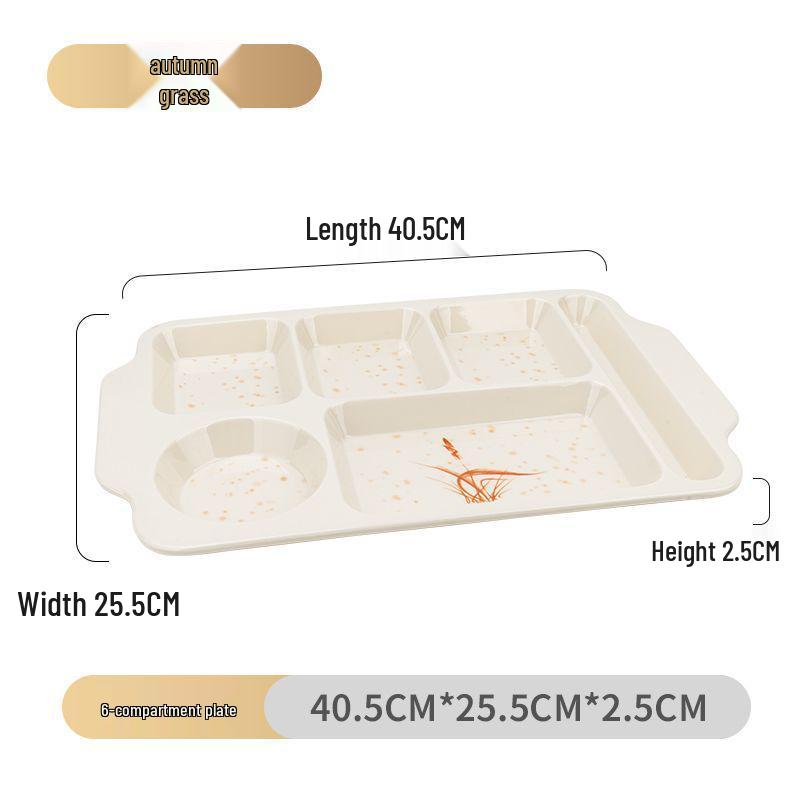Drop-Proof Melamine Six-Grid Food-Grade Dining Plate