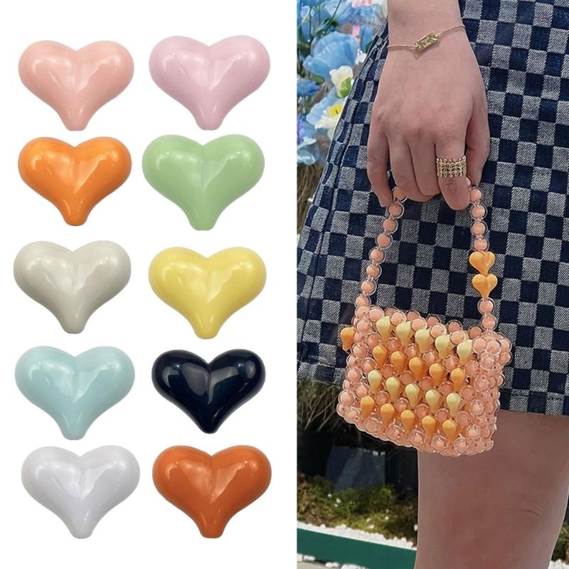 Herz Lose Perlen Acryl Herz Perle Abstandshalterperlen für DIY Handy Handgelenkband Armbänder Ohrringe Schmuckherstellung Zubehör
