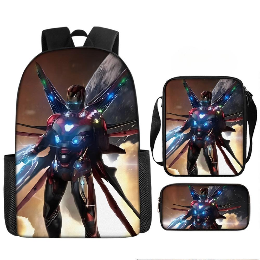 Printed Avengers The Backpack Set Oxford Fabric Pencil Case Essentials School