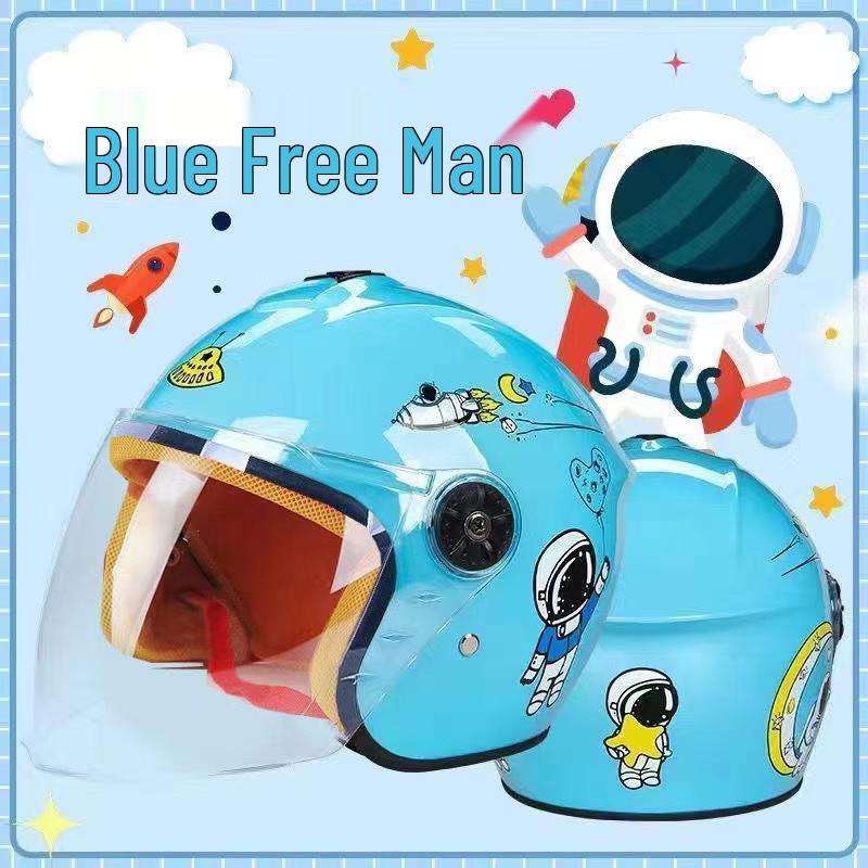 Dinosaur Cartoon Children's Electric Car Helmet - Four Seasons Safety, Thickened for Girls and Boys