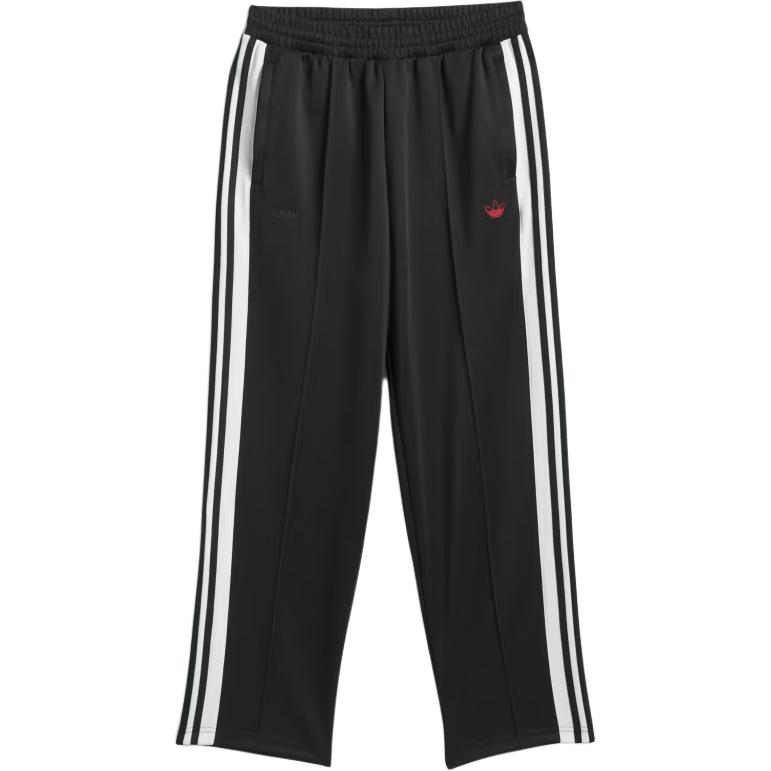 Adidas Originals SS25 Classic Sports Series Striped Retro Comfortable Soft Lace-Up Straight Leg Casual Pants Unisex Bottoms Black JP1165 M