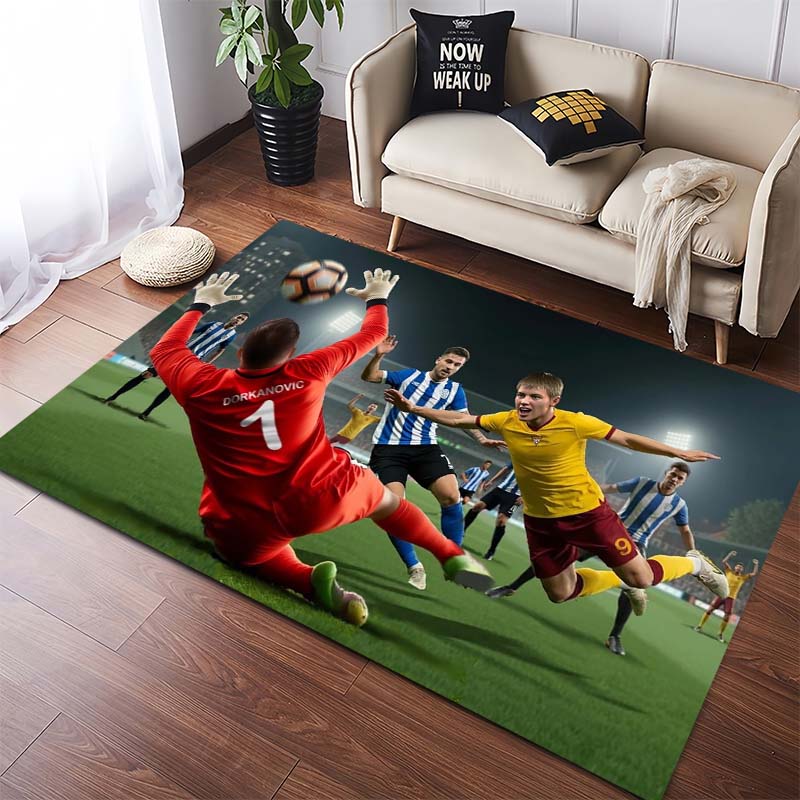 Fußballspiel Torwart Spieler Druck Rutschfest Groß Wohnzimmer Teppich Weich Verschleißfest Sport Sofa Schlafzimmer Heimdekoration Boden Teppich