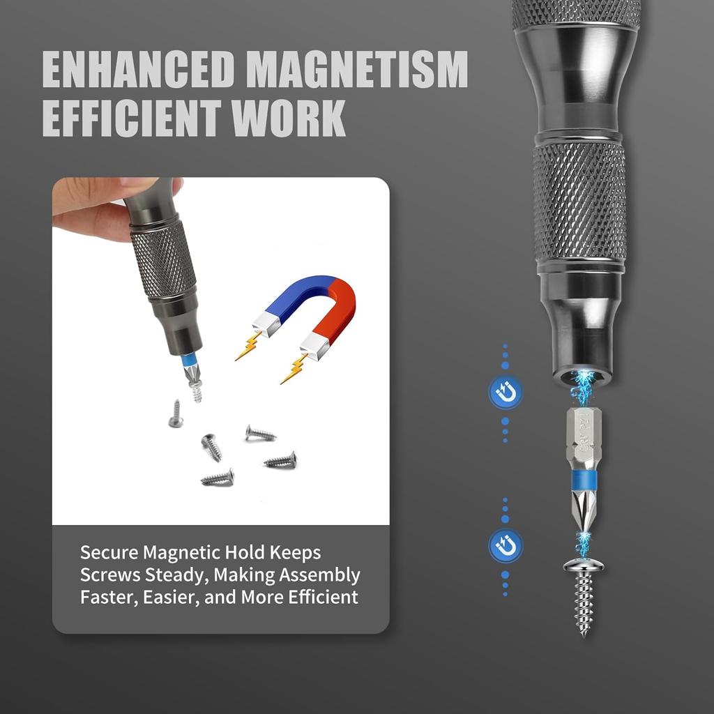 Universal 22-in-1 Precision Screwdriver Bit Set with 360° Rotating Base Professional High Hardness Magnetic Manual Repair Tool
