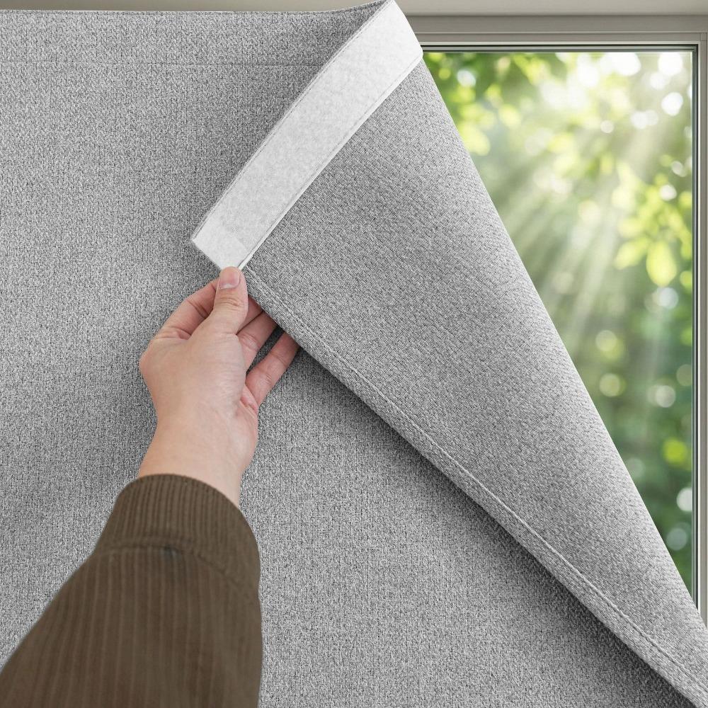 Self-Adhesive Blackout Curtains Dust-proof Thermal Insulated Curtain Magic Tape Curtain  Bedroom