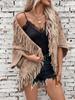 Colorful Striped Knitted Fringe Shawl for Women Autumn Winter New European and American Casual Loose Knit Cape