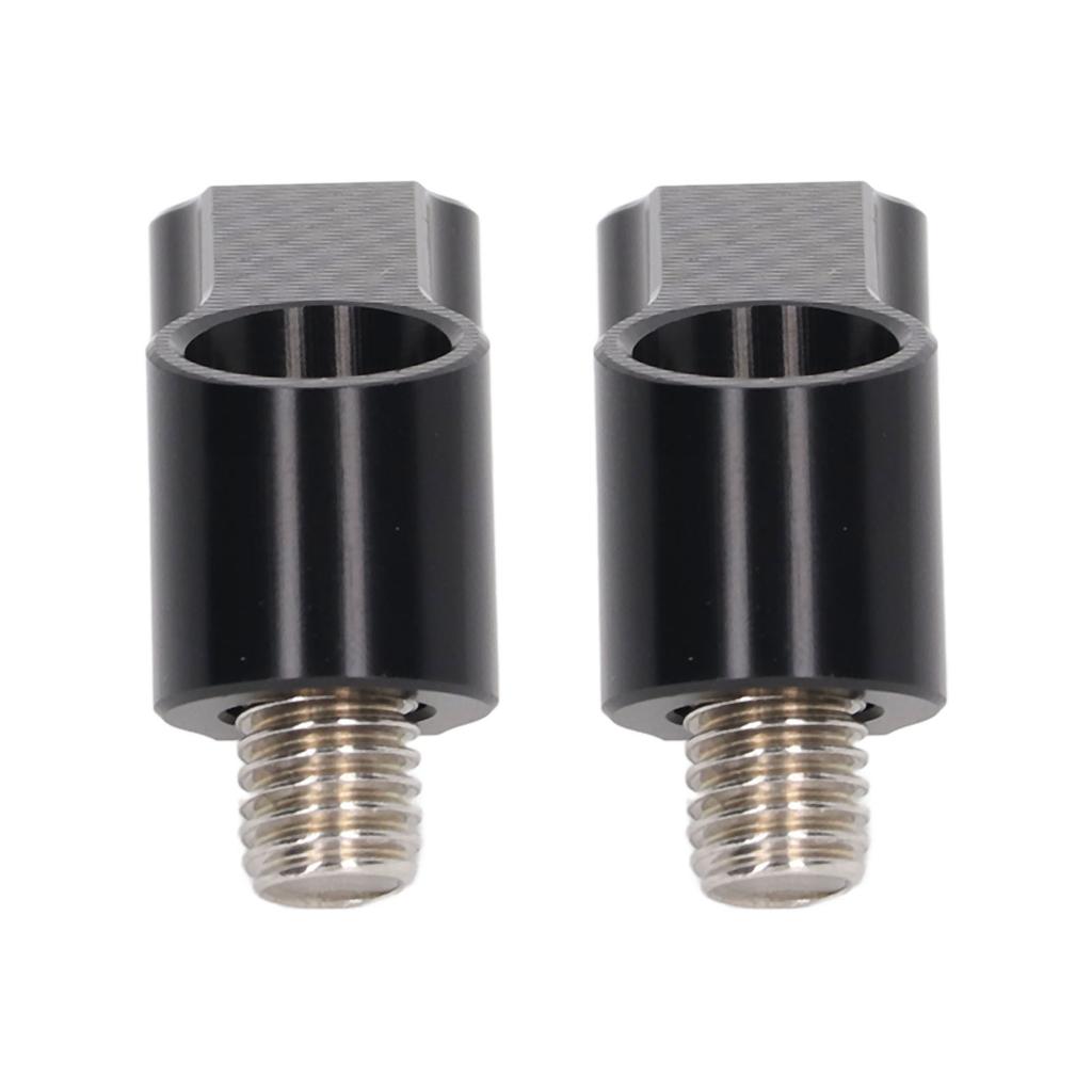 1 Pair 10mm 0.39in Motorcycle Mirror Mount Riser Extender Adapter Replacement for NMAX 155 125 2015‑2022 Black
