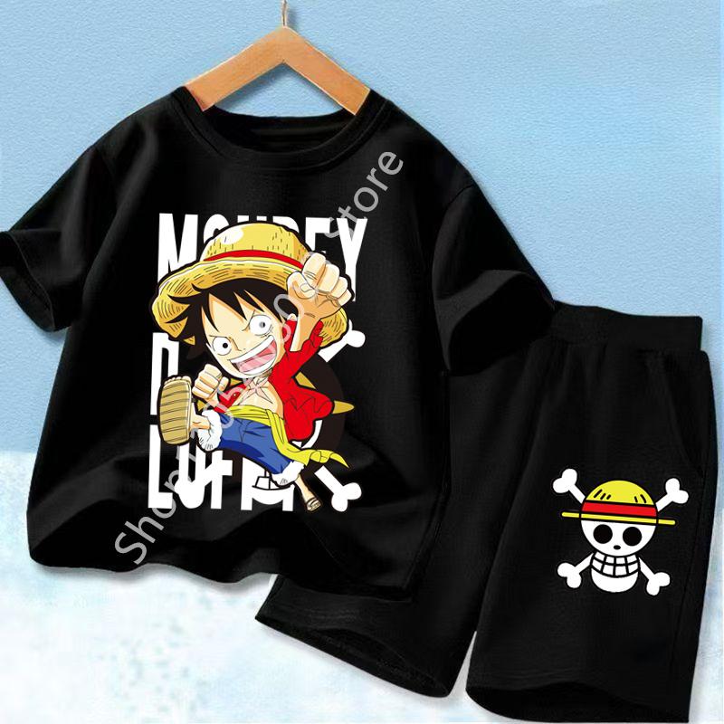 Summer Children s Short Sleeve Clothing Set Anime Boys and Girls T-Shirt and Shorts 2-Piece Set 100