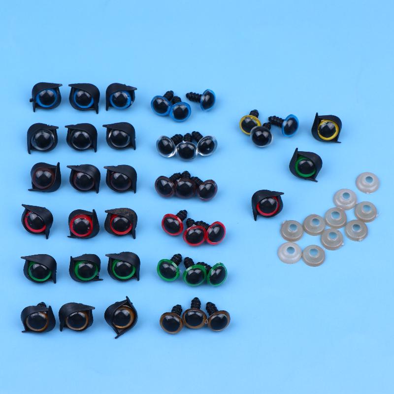 100Pcs 12mm Plastic Eyes for Bear Animal Dolls Safety Type with 50Pairs Suitable for Professional DIY Craft Making