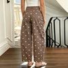 Jeans Cropped Feminino de Bolinhas com Caimento Médio Solto para Uso Casual Diário