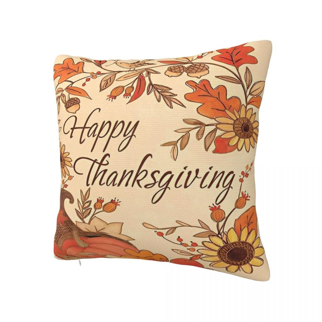 Happy Thanksgiving Day Pillow Cover Soft Pillow Case Cushion Cover Novelty Design Pillowcases For Sofa Bedroom Home Decor