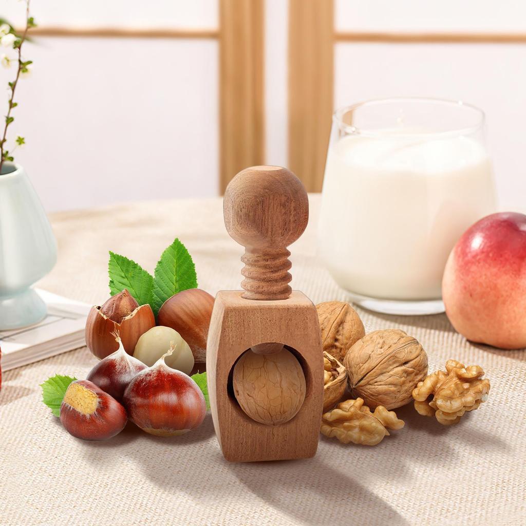 Walnut Cracker Manual Wooden Walnut Cracker Nut Clip Portable Sheller Opener for Hazelnuts Pecans Chestnuts Daily Cooking Snacks